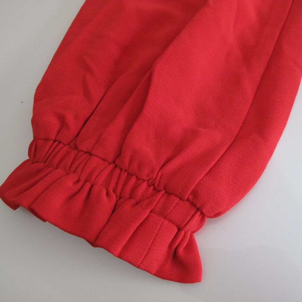 🆕 SUGARLIPS Blouse NWT Red Size Small Long sleeves Shirt Top Ruffle Trim